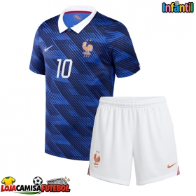 Camisa de Futebol França Kylian Mbappe #10 Equipamento Principal Infantil Mundo 2026 Manga Curta (+ Calças curtas)